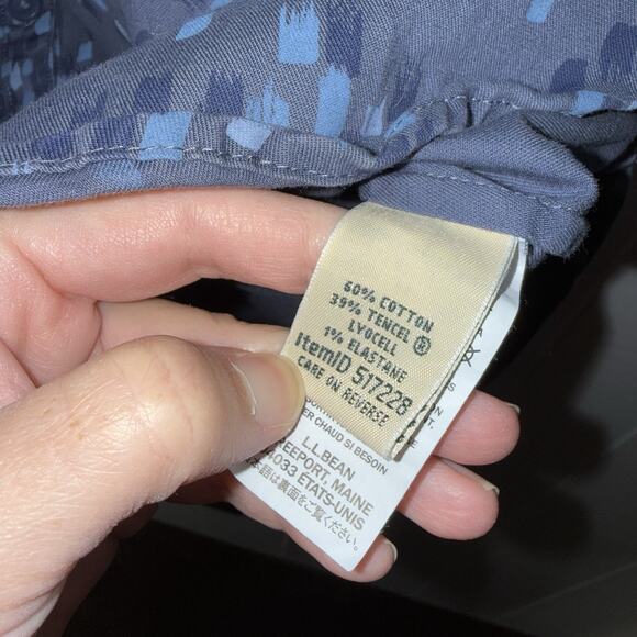 L.L. Bean Women’s Cotton Comfort Tencel Dress in Vintage Indigo Brush Print M - Picture 6 of 6